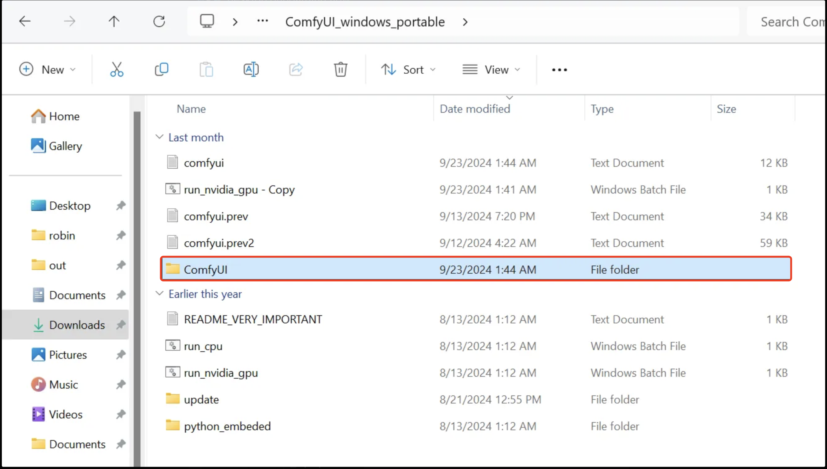 ComfyUI Installation Folder