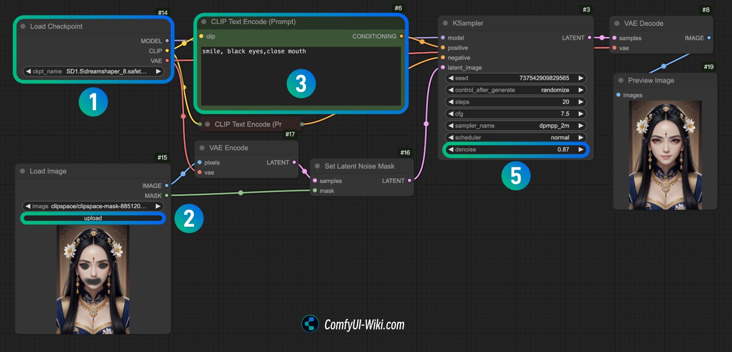 Inpainting Workflow Example