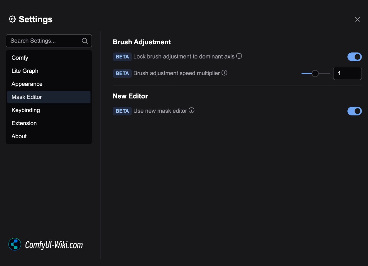 ComfyUI Mask Editor Menu
