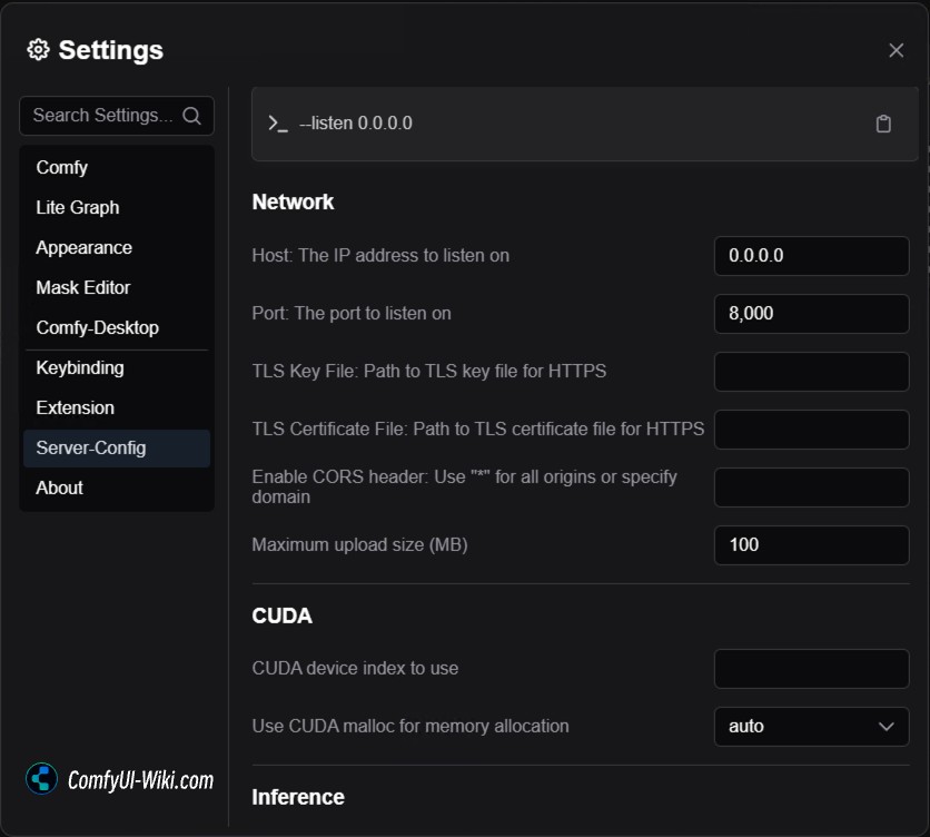ComfyUI Server Configuration