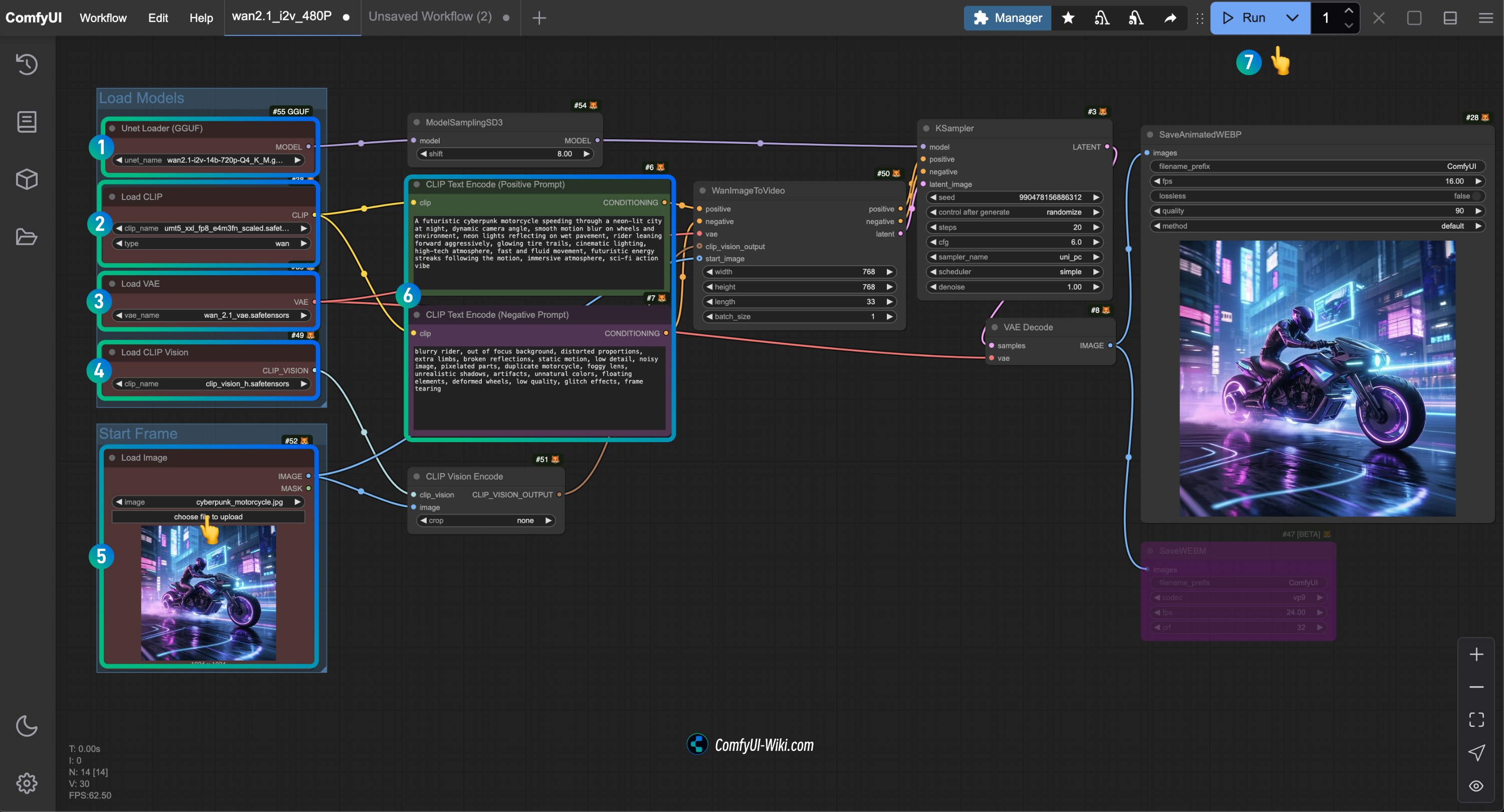 Wan2.1 GGUF Version Image-to-Video Workflow