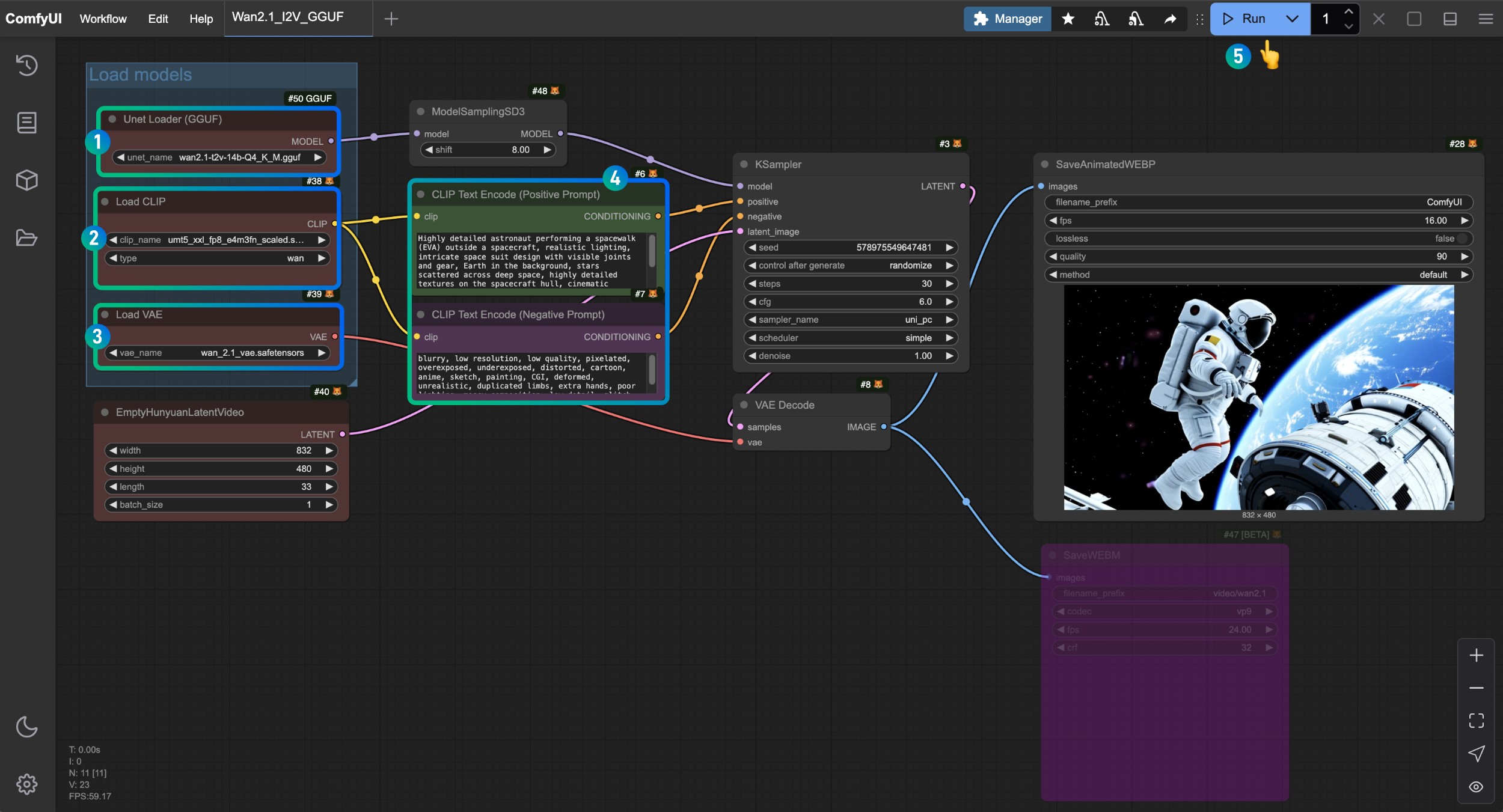 Wan2.1 GGUF Version Text-to-Video Workflow