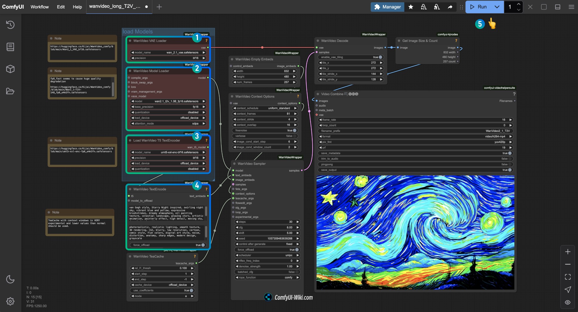 Wan2.1 Text-to-Video Workflow Steps