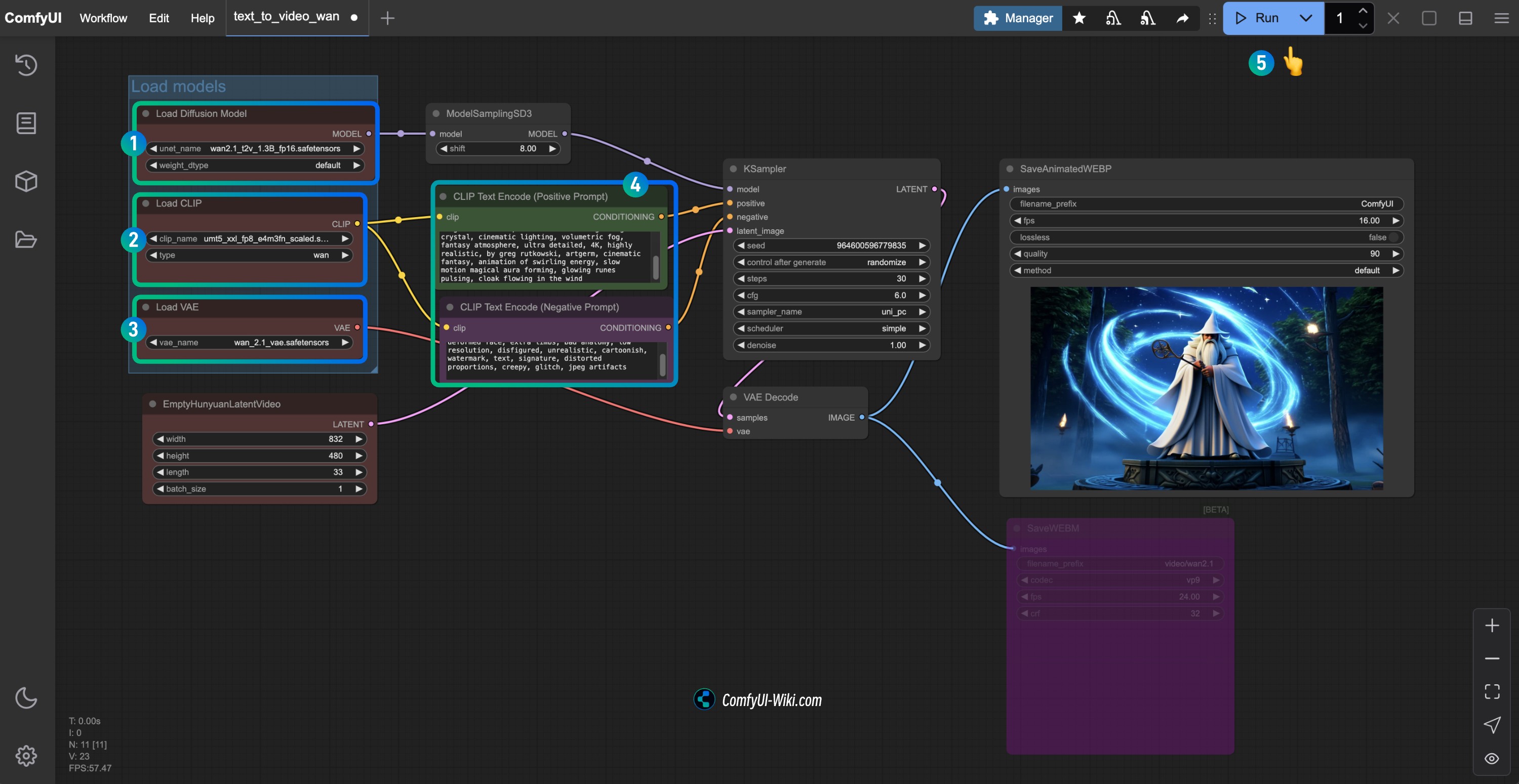 ComfyUI Wan2.1 Workflow Steps